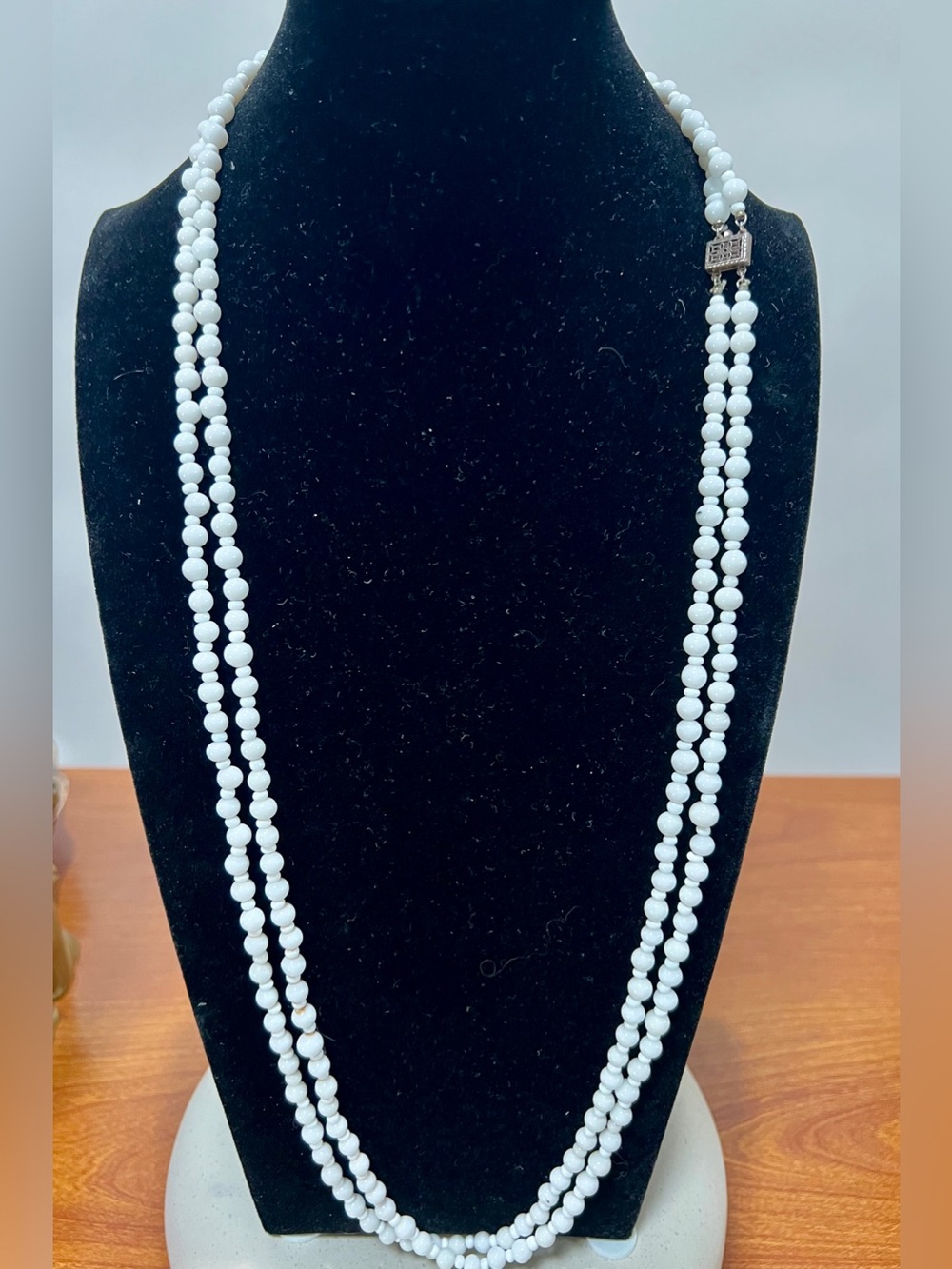 Vintage milk, glass Double-Strand Necklace - Women Jewelry